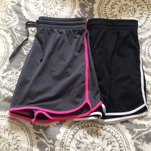 Lot is 2 Athletic Works gray & black mesh shorts